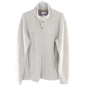 Properly‎ Tied Upland Pullover Herringbone Snap Fleece XL Tan Cream